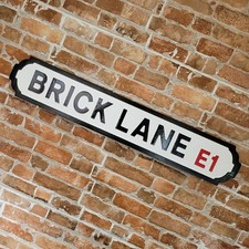 Brick Lane Sign Wooden Old